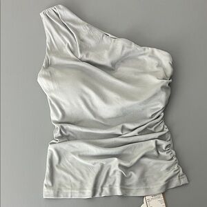 New OGL Elegant Off-Shoulder Top - Sky Glass Size S